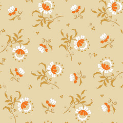 Modern fabric design pattern. Floral pattern for your design. Illustration. Modern seamless pattern for interior decoration, wrapping paper and graphic design.  Modern seamless pattern for clothes .
