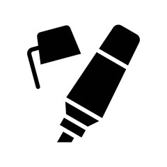 Highlighter vector, Back to school solid style icon