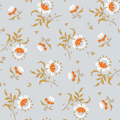 Modern fabric design pattern. Floral pattern for your design. Illustration. Modern seamless pattern for interior decoration, wrapping paper and graphic design.  Modern seamless pattern for clothes .