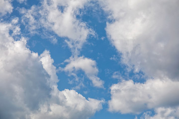 Clouds in blue sky. Nature cloudscape background