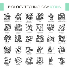 Biology technology , Thin Line and Pixel Perfect Icons