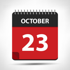 Fototapeta premium October 23 - Calendar Icon - Calendar design template