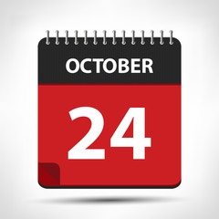October 24 - Calendar Icon - Calendar design template