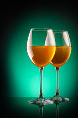 Amber wine in a glass