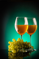 Amber wine in a glass