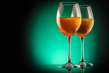Amber wine in a glass