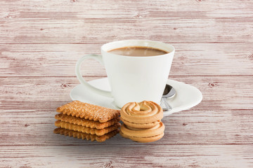 Cup of coffee and cookie