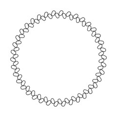 Round rope frame. Circle ropes, rounded border and decorative marine cable frame circles. Rounds cordage knot stamp or nautical twisted knots logo isolated vector icon