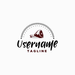 Fototapeta premium meat beef restaurant logo design template . meat logo design . beef logo template . food logo . bone icon design . chicken