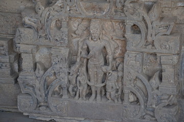 india - rajasthan - jaipur - dausa - near chand baori - stepwell - march 28, 2018, indian archaeological relics broken sculptures images