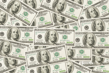 US 100 dollar bills background