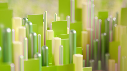 Obraz premium Techno high-tech background, geometry, cube, abstraction. 3d illustration, 3d rendering.