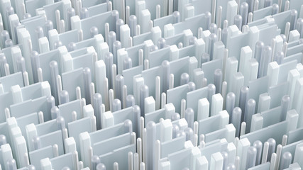 Fototapeta premium Techno high-tech background, geometry, cube, abstraction. 3d illustration, 3d rendering.