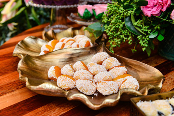 sweets and flowers, condensed milk candy balls, candy balls