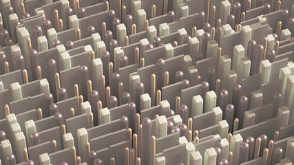 Fototapeta premium Techno high-tech background, geometry, cube, abstraction. 3d illustration, 3d rendering.