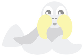 Cute Fun Walrus Cartoon Character Vector