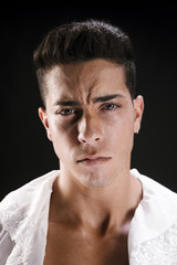 Suffering upset male model