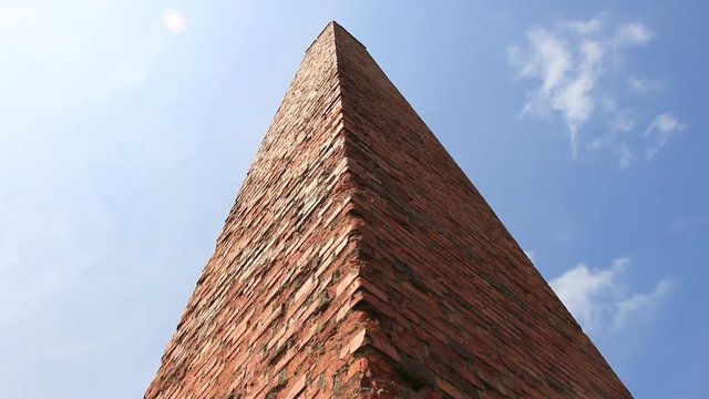 Close Up Of Red Brick Chimney.