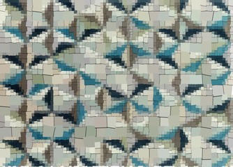 Fototapeta premium Abstract colorful canvas square geometric seamless pattern background