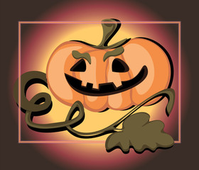 Halloween luminous pumpkin on a white background