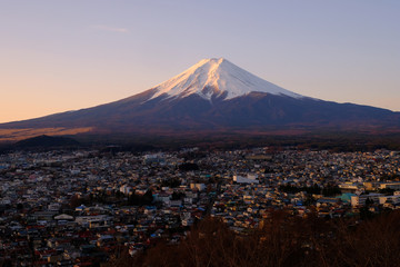 The winter mountain Fuji in the morning