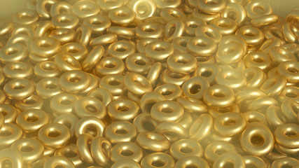 Metal background ring detail. 3d illustration, 3d rendering.