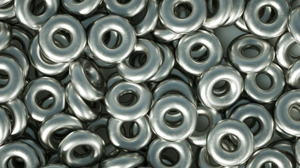 Obraz premium Metal background ring detail. 3d illustration, 3d rendering.