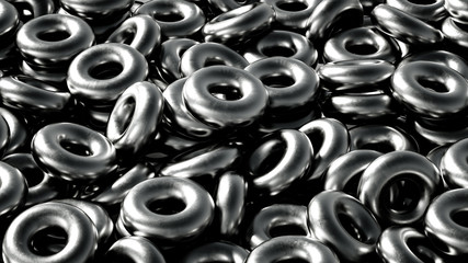 Metal background ring detail. 3d illustration, 3d rendering.