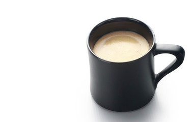 Hot coffee on a white background