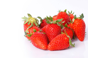 strawberries on a white background