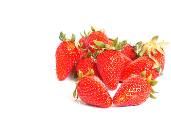 strawberries on a white background