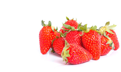 strawberries on a white background