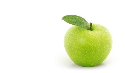 green apple on a white background