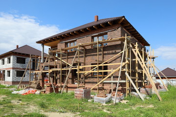Construction of a cottage in the vicinity of Novosibirsk in Russia