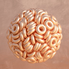 Metal background ring detail. 3d illustration, 3d rendering.