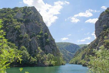 Panorama of the canyon Matka in Macedonia