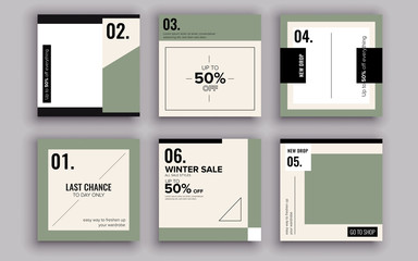 Set of sale banner template design. Vector illustration.