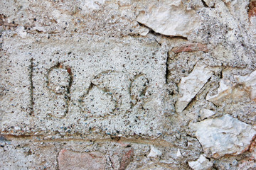 texture of concrete gray wall with large and small a stones