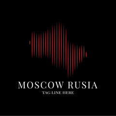 modern moscow russia wave logo template designs vector illustration simple