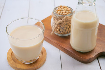 Homemade Soy milk and Soybean  Healthy drink.