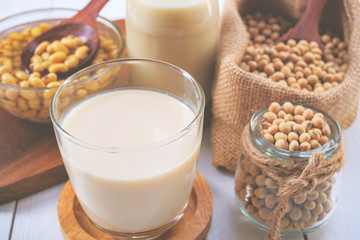 Homemade Soy milk and Soybean  Healthy drink.