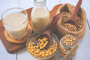 Homemade Soy milk and Soybean  Healthy drink.