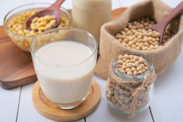 Homemade Soy milk and Soybean  Healthy drink.
