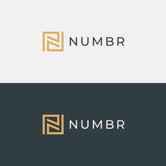 Unique modern geometric creative elegant letter N logo template. Vector icon.