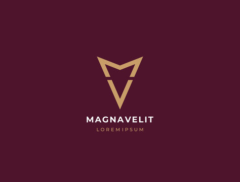 MV. Monogram of Two letters M&V. Luxury, simple, minimal and elegant MV logo design. Vector illustration template.