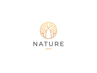 Abstract round trees logo icon. Universal creative premium solid symbol. Vector circle garden forest sign.