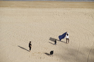 People in a beach of Santander