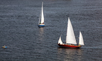Sailing boats on the sea