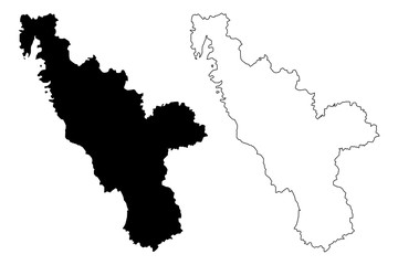 Halland County (Counties of Sweden, Kingdom of Sweden) map vector illustration, scribble sketch Halland map