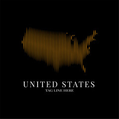 modern united states map wave logo template designs vector illustration simple